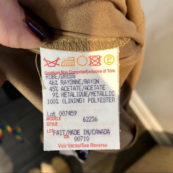 Joesph Ribkoff Gold Metallic Long Lace Dress - Picture 11 of 13